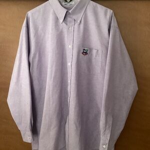 Snoopy and Friends Button Down Shirt Lavender Peanuts Men’s 17.5 34/35